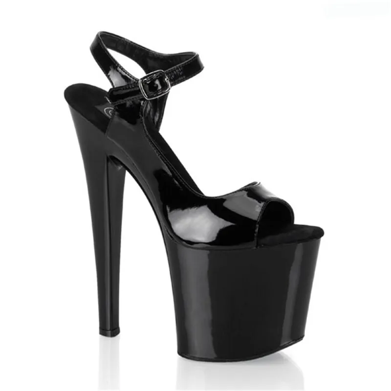 

20cm New summer shoes, high-heeled shoes, big yards high with the female of the lacquer that bake high heels Dance Shoes