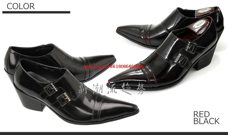 Chaussure homme men shoes luxury brand black genuine leather wedding dress loafers pointed toe classical mens formal shoes