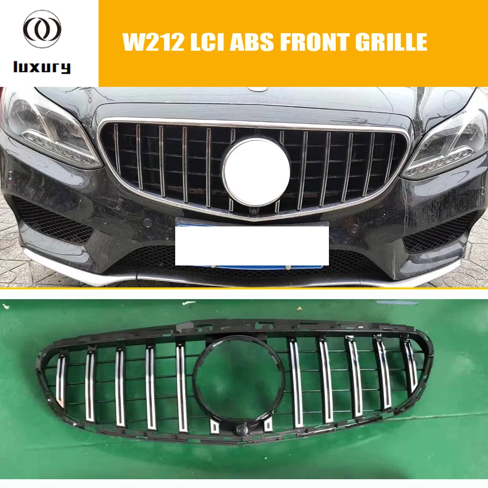 GT look ABS Front Bumper Grill Grille for Benz W212 E200 E260 E300 E350 with AMG Sport Bumper 14 - 16