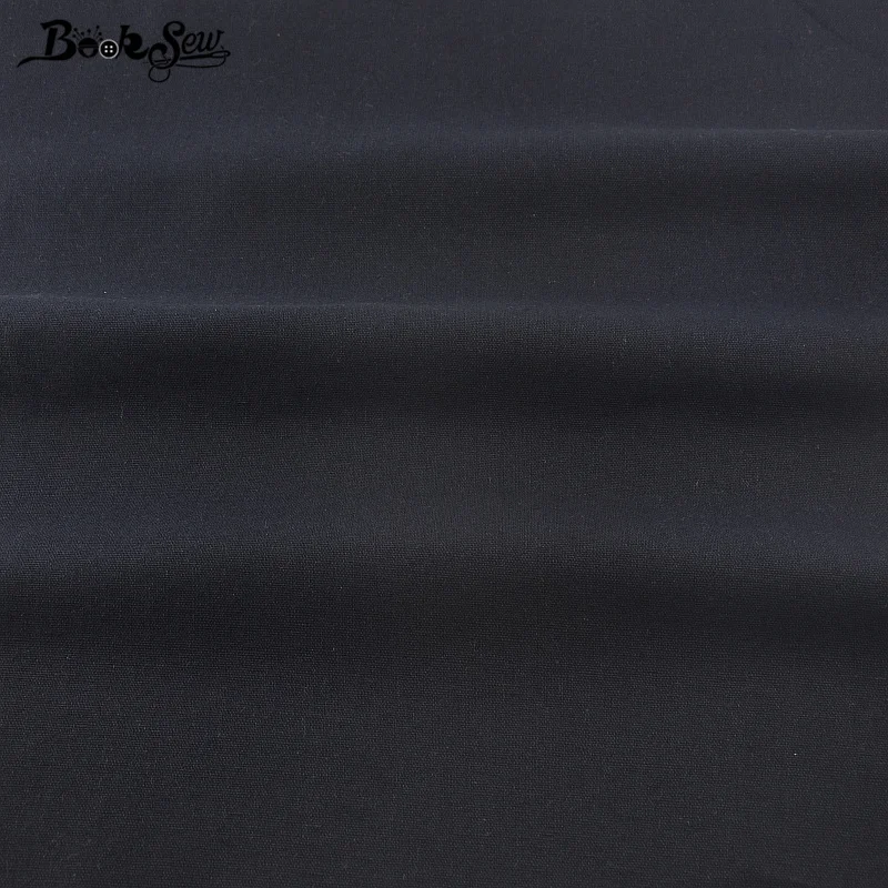 Booksew Quilting Textile Cotton Linen Fabric Dark Black Color Sewing Material Tablecloth Bag Curtain Cushion Pillow Zakka Tissu