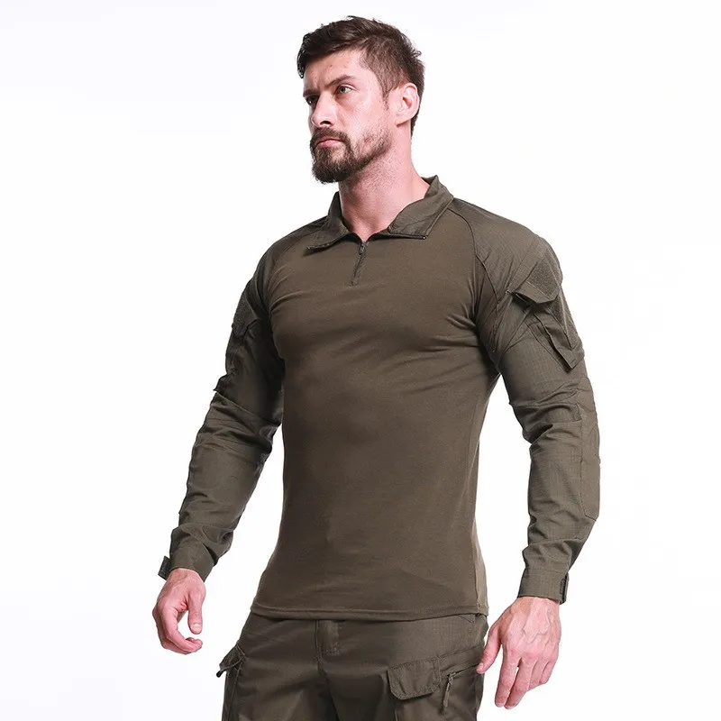 S-5XL Big Size Shirt Uniform Outdoor Camouflage Clothes Hiking Training  Tops Long Sleeve Fan Shirt