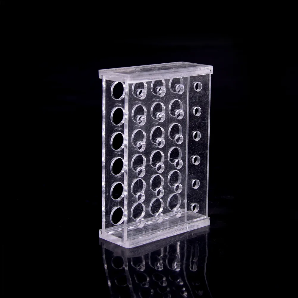 Plastic 24 Holes 1.5ml Clear Centrifugal Test Tube Test Tubing Rack Holder 11mm Dia School Supply Lab Equipment