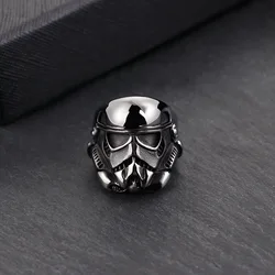 European and American men's titanium steel skull ring stainless steel ghost head punk retro ring accessories