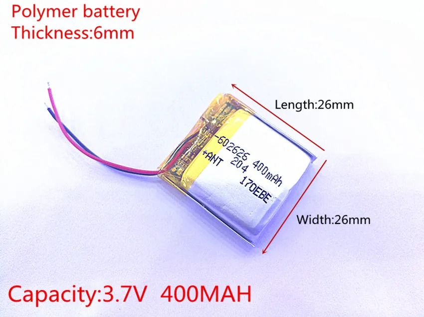 3.7V 400mAh 602626 602525 litowo-polimerowa bateria litowo-jonowa akumulator do Mp3 MP4 MP5 GPS PSP mobilny bluetooth