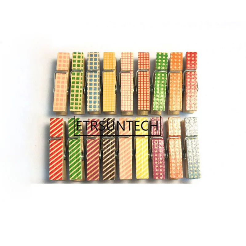 1000pcs Cute Painted Wood Clip Mini Craft Pegs Cloth Photo Memo Pin Spring Clips DIY Craft Postcard Decoration Clip