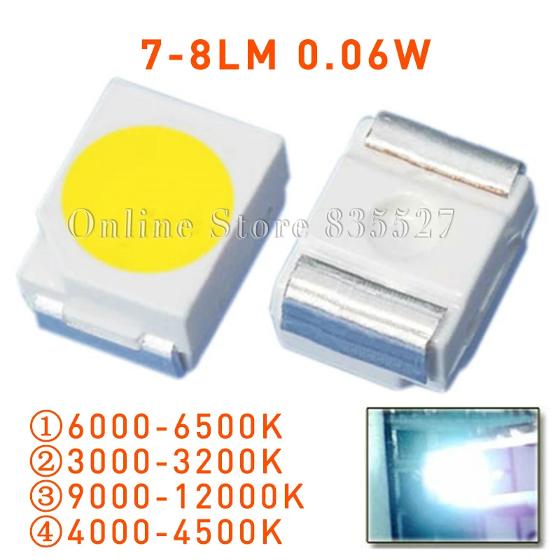 20,000PCS/LOT 1210 3528 SMD LED super higt bright nature / warm / cool white light-emitting diodes 7-8LM lamp bead s