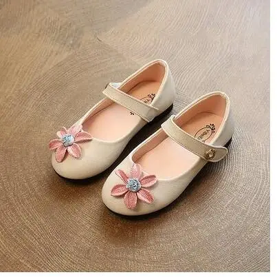 New 2018 Girl Flower Pink Cute Shoes For Toddler Girl Black Soft Shoes For Preschoolers Children's Footwear shoes