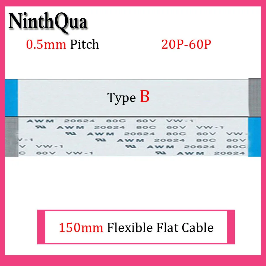 

100pcs 150mm Length 0.5mm Pitch Type B Anisotropy FFC FPC Flexible Flat Cable 22P 24P 26P 28P 30P 32P 34P 36P 40P 45P 50P 60P