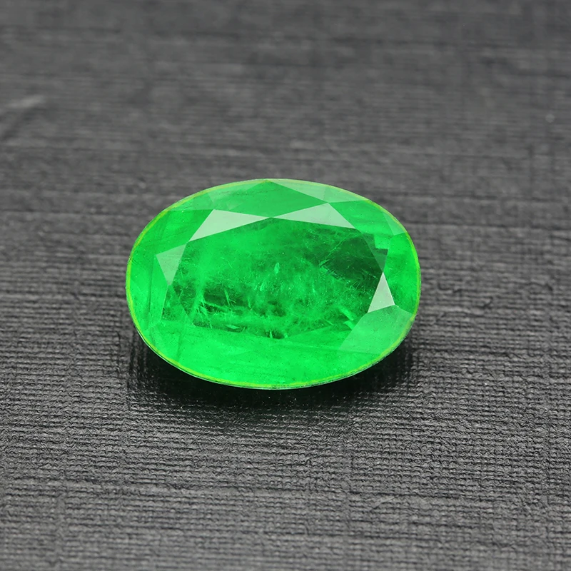 

Oval Shape Natural Crystal with Inclusions add glass 5*7mm to 13*18mm Green And Red Glass Color Loose Stone