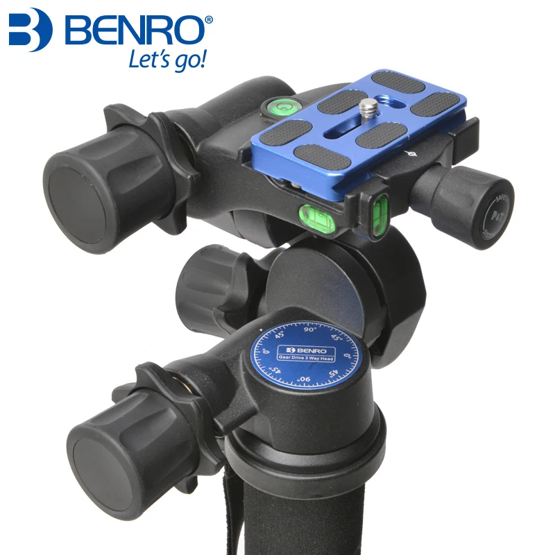 Benro GD3WH Head Gear Drive 3 Way Head Three-Dimensional Heads For Camera Tripod Max Loading 6kg Free Shipping