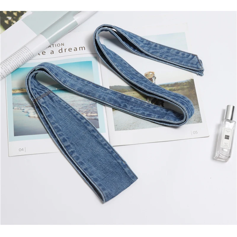 Female Waist Belt Fashion Long/Canvas Belt Wide Denim Cummerbund Corset Adjustable Waistband Women Costume Dress Skirt Belts