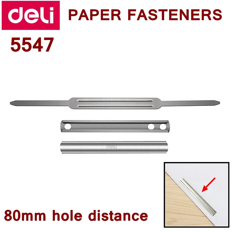 10PCS/LOT Deli 5547 5548 5549 Paper Fsteners 80mm Hole Distance Metal Hardware Fasteners Plastic Fasteners Binding Suppliers