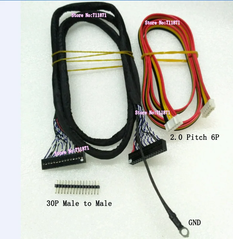 30P to 30P LVDS Screen Cable Extension cable 1.0M 6P to 6Pin backlight Power Cable Line 30Pin Screen Line 6Pin Power cord extend