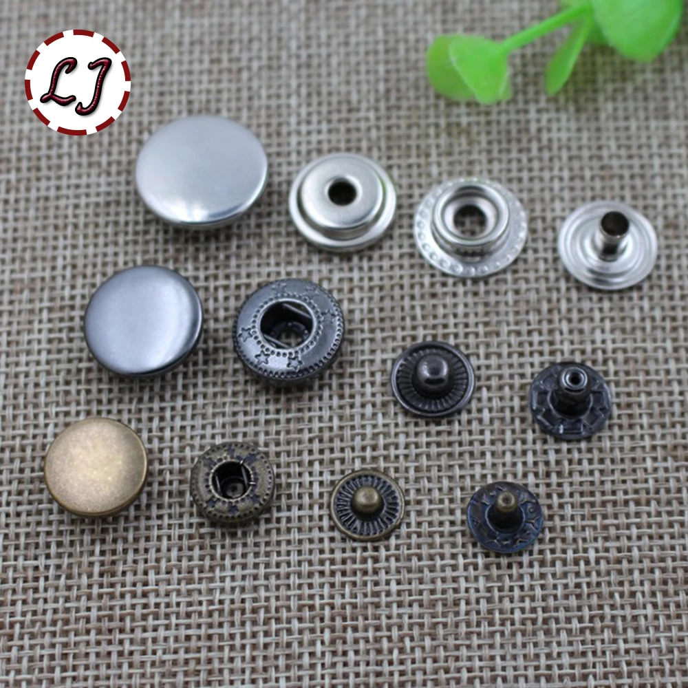 4 colors(each 30sets) Snap Buttons+4 Tools Metal Press Studs Snap Fasteners for Sewing Leathercraft Clothes Bags Bracelet Belt