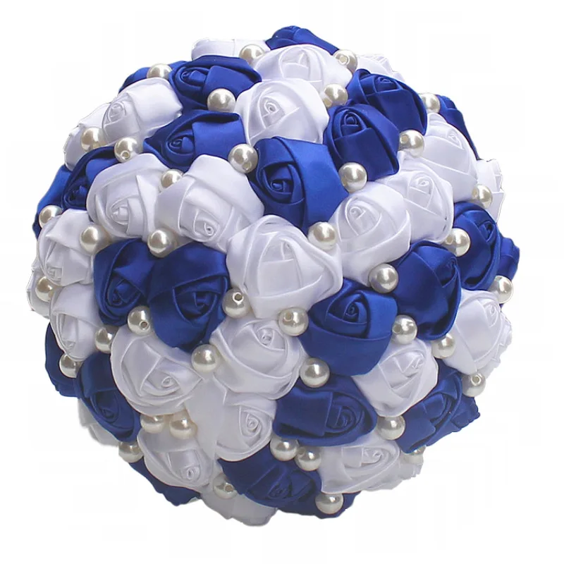 Handgemaakte Rose Bloemen Bruidsboeketten Goede Kwaliteit Parels Bridal Broche Boeket Bruid Hand Bloemen Boeket De Mariage