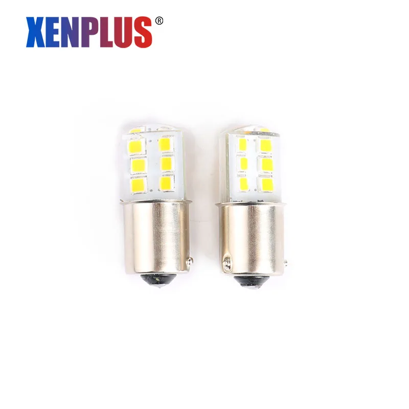 Xenplus 2pcs 1156 Car LED interior light 12 led 5050 SMD BA15S P21W Brake bulb Tail lamp 12V Rear Light Yellow color car-styling