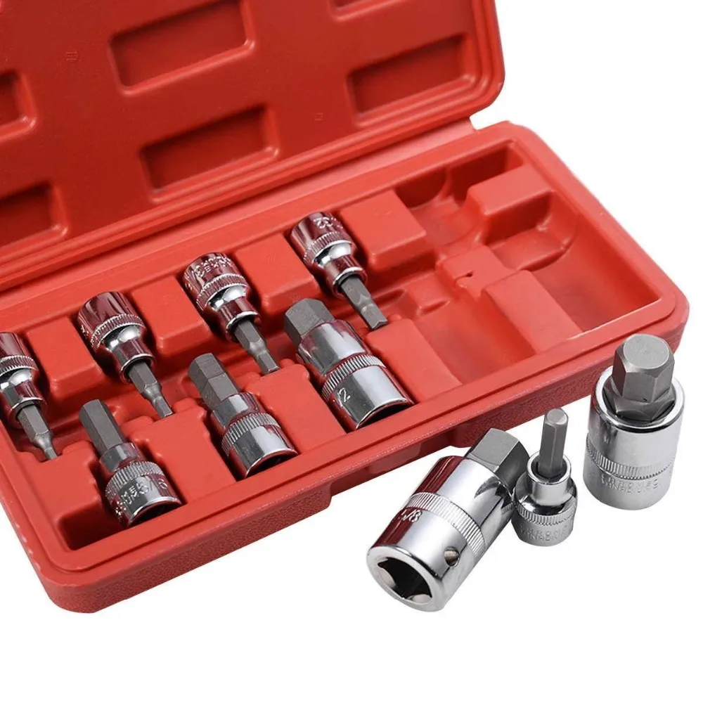 Julaihandsome 10PC Hex Bit Socket Set Metric/Inch Sze 3/8\