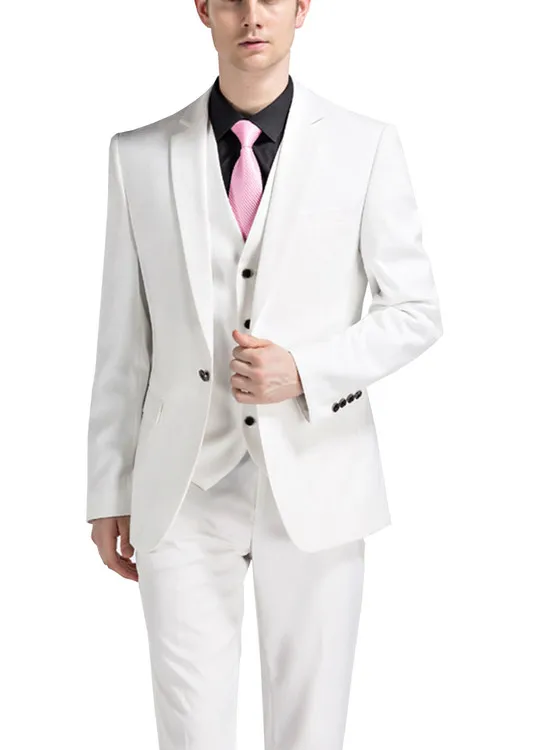 Man's Suit One Button Suit Blazer 3 Pieces Jacket Vest Pants For Bridegroom Suits For Wedding