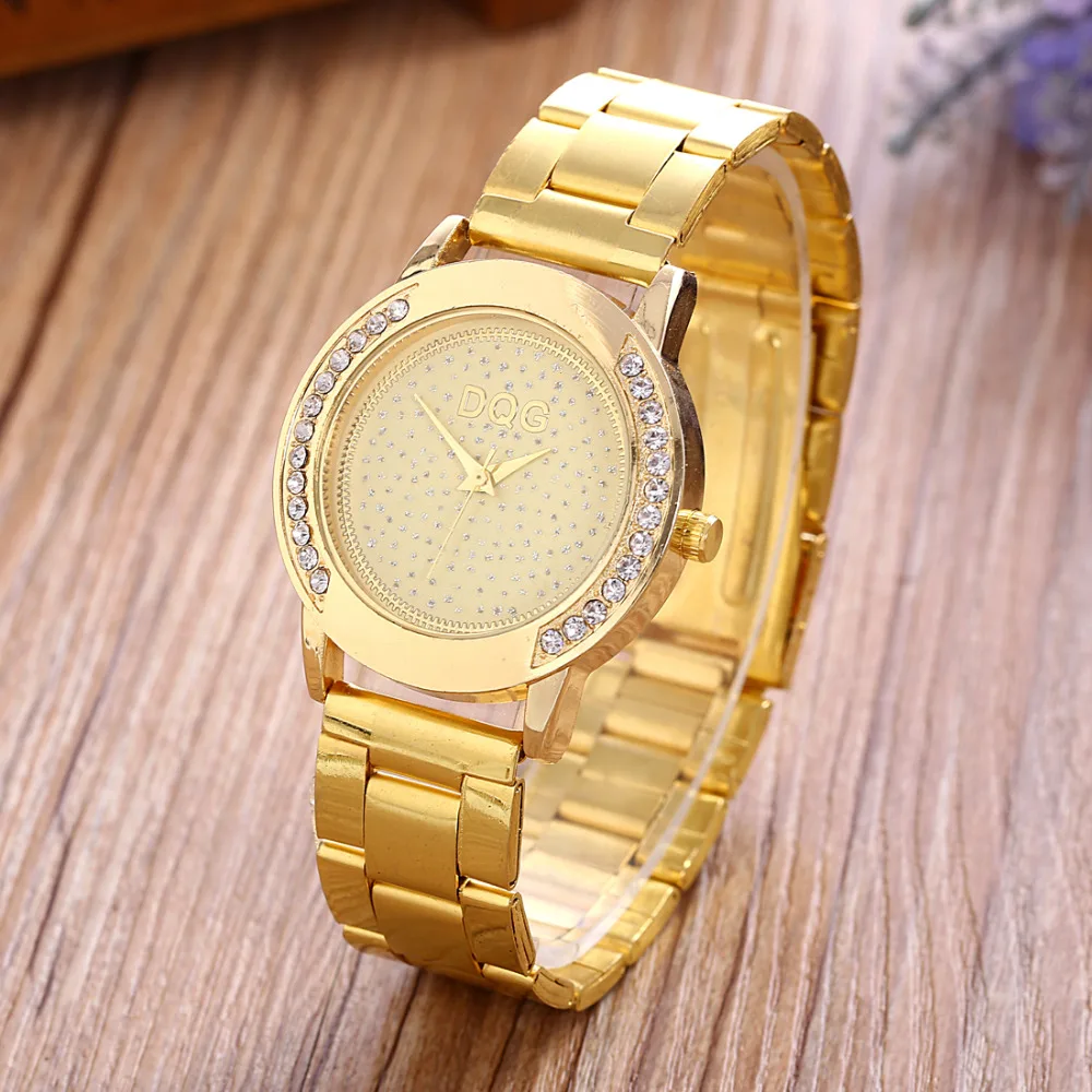 New Women Watches Top Gold Metal Mesh Stainless Steel Watch Ladies Crystal Casual Quartz Watch Women Clock Relogio Feminino Hot