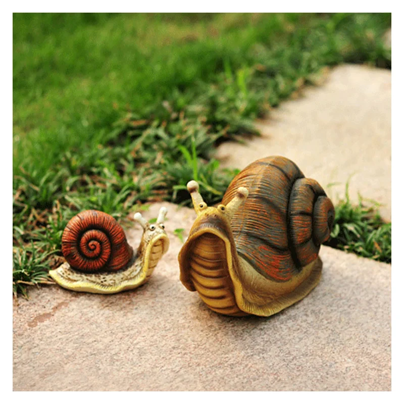 Cute Resin Snail Statue Outdoor Garden Store Bonsai Decorative Animal Sculpture For Home Office Desk Garden Decor Ornament