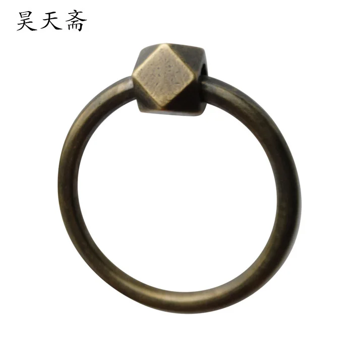 

[Haotian vegetarian] Chinese antique copper door handle ring handle HTA-107 Huizhou section