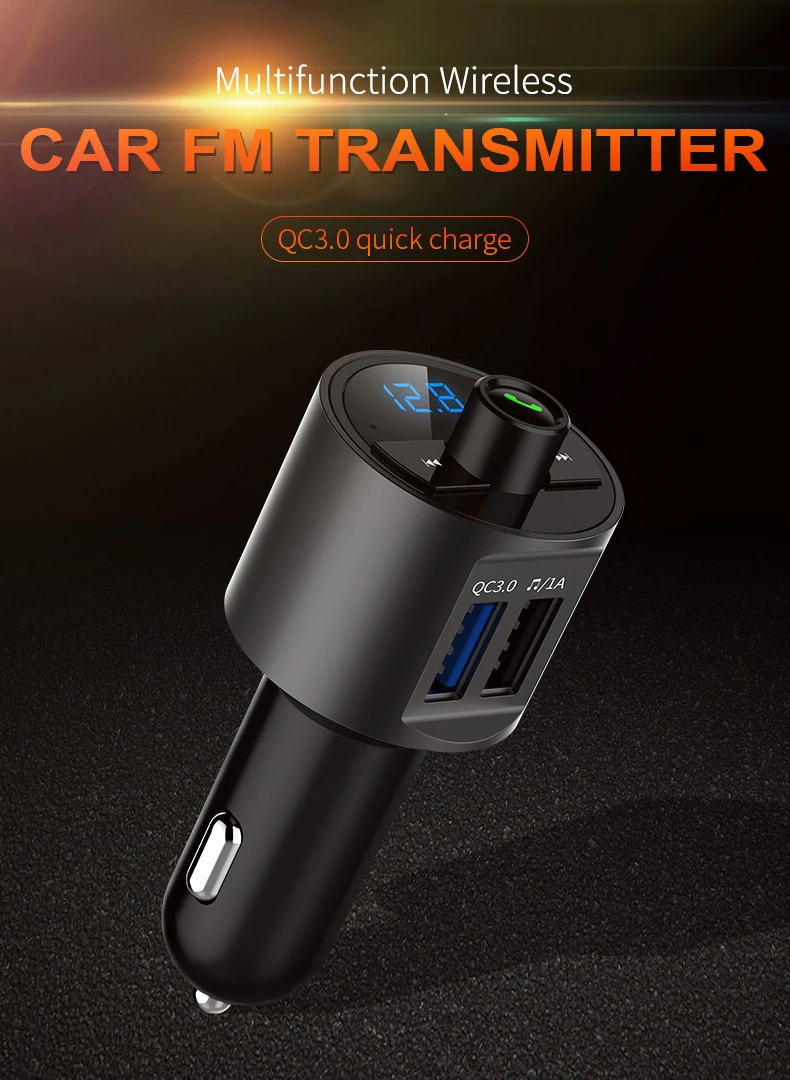 Qc 3.0In-Car Bluetooth Hands Free MP3 Player/Phone to Radio FM Transmitter BT56