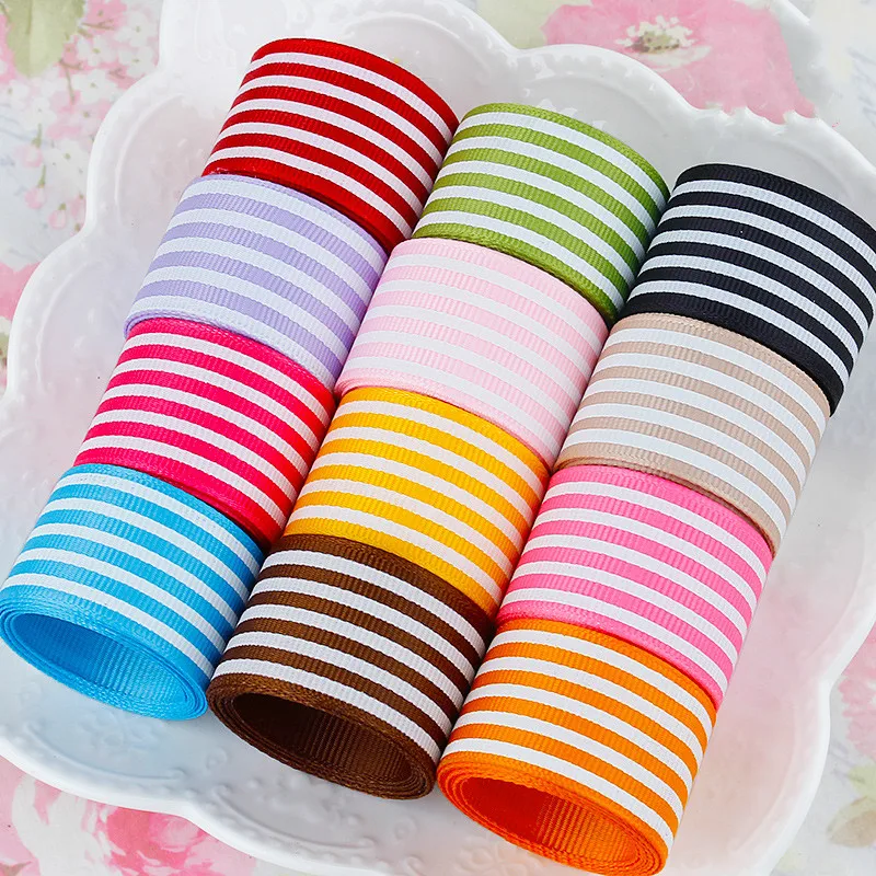 New (1 Meter/lot) 1\'\'(25mm) Stripe Grosgrain Ribbon Printed Gift Wrap Ribbon DIY Home Decoration Gift Wrapping Christmas Ribbon