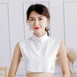 All-match Fake Collar Women Ladies Lapel letter embroidery bird white white removable Bottoming half-length decorative collar