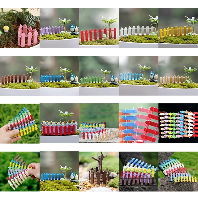 1 szt. Detal 10 kolorów płot miniatury ogrodzenie bajkowy ogród Gnome mech terraria rzemiosło żywiczne dekoracje dom ogród Kawaii