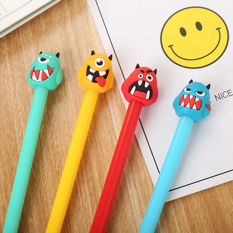 

100 Pcs Creative Stationery Cartoon Demon Styling Neutral Pen Cute Student's Water Signature Pen Kawaii School Supplies