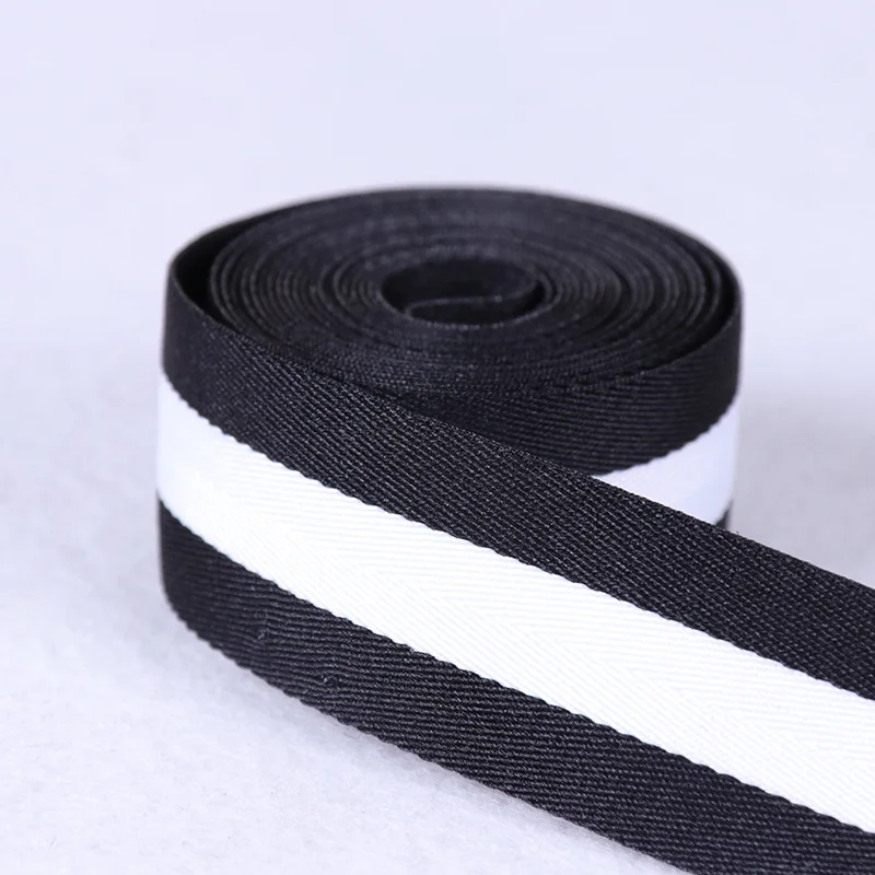 40mm Black White polyester stripes Grosgrain Ribbon DIY Clothing accessories ribbon Party decorative sewing accessories belt