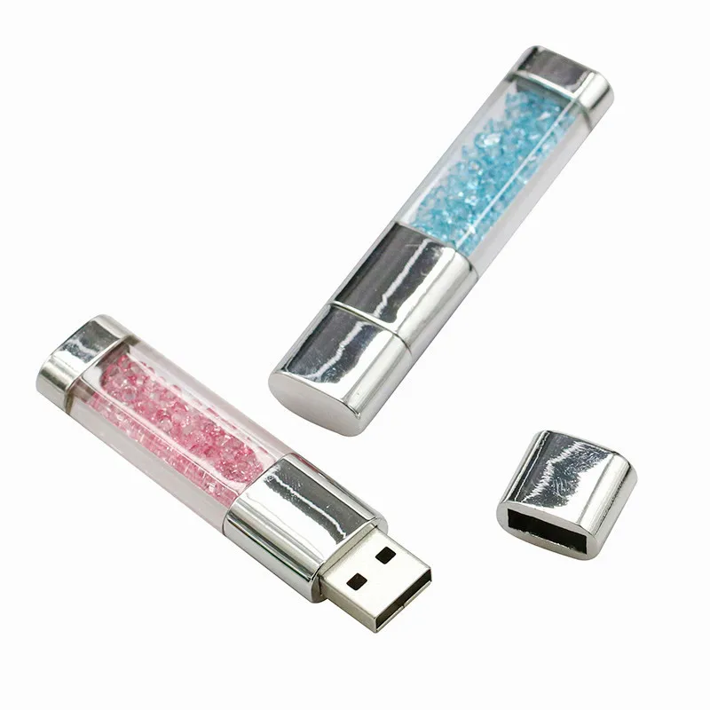 패션 크리스탈 USB 2.0 플래시 펜 드라이브 사용자 정의 선물 USB 플래시 드라이브, 다이아몬드 Cle USB 키 플래시 메모리 스틱 64G 32GB 16GB 8GB 4GB