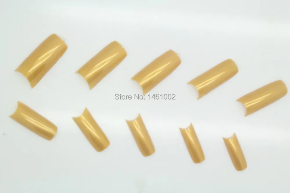 500 Pcs French Style False Fake Acrylic Nails Half Artificial Gold collor Tips Nail Art Sale