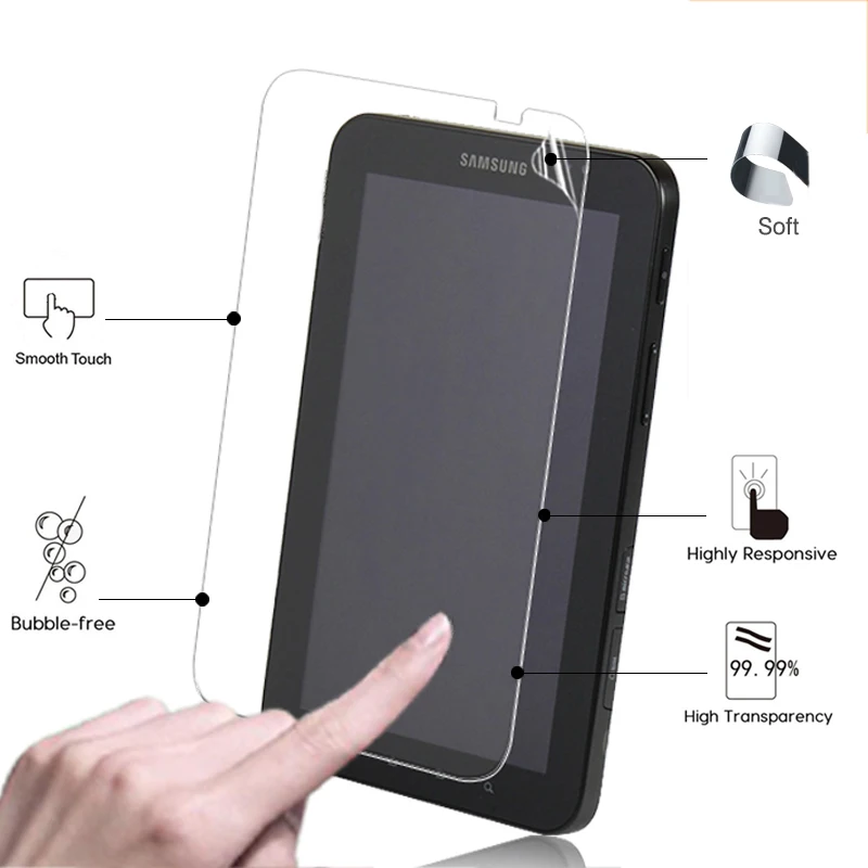 

Premium HD lcd Glossy screen protector film For Samsung Galaxy Tab P1000 7.0" tablet front high clear screen protective films