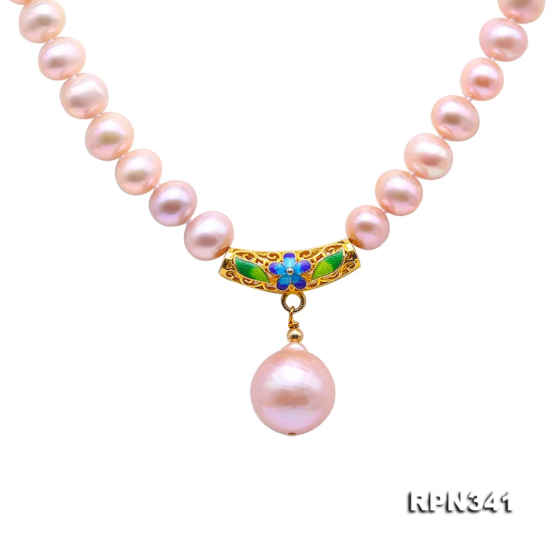 

Unique Pearls jewellery Store Natural AA 8-9MM Purple Freshwater Pearl Charming Multicolor Pendant Necklace,Fashion Women Gift