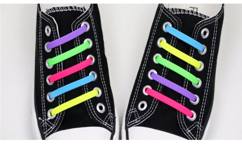 16 Teil/satz Schnürsenkel ohne Krawatte für Kinder und Erwachsene, 13 Farben, elastische Silikon-Schnürsenkel, sportliche Laufschuhe, Spitze, alle Turnschuhe passen – Detail 21