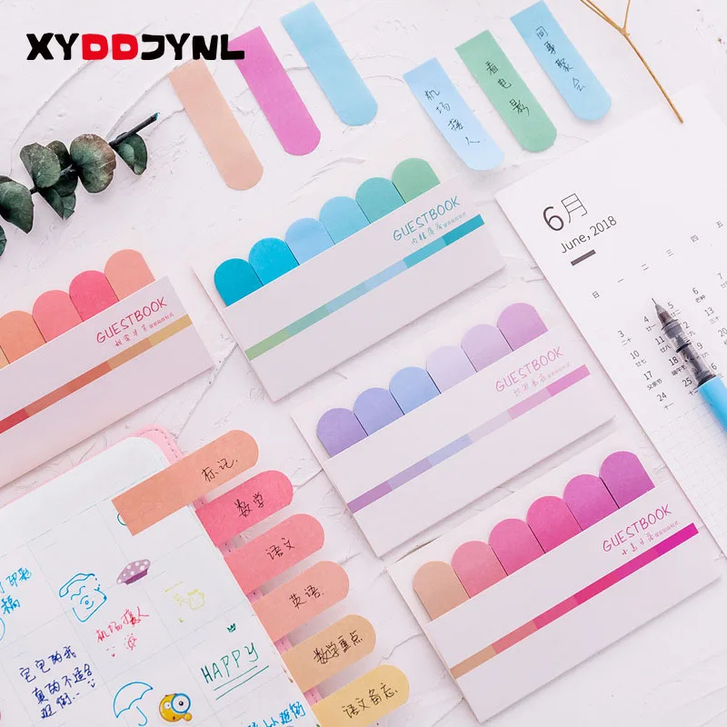 1pcs Mini Gradient Memo Pads Sticky Notes Bookmark Papers Stationery Papelaria Index Paper Sticker School Office Supply