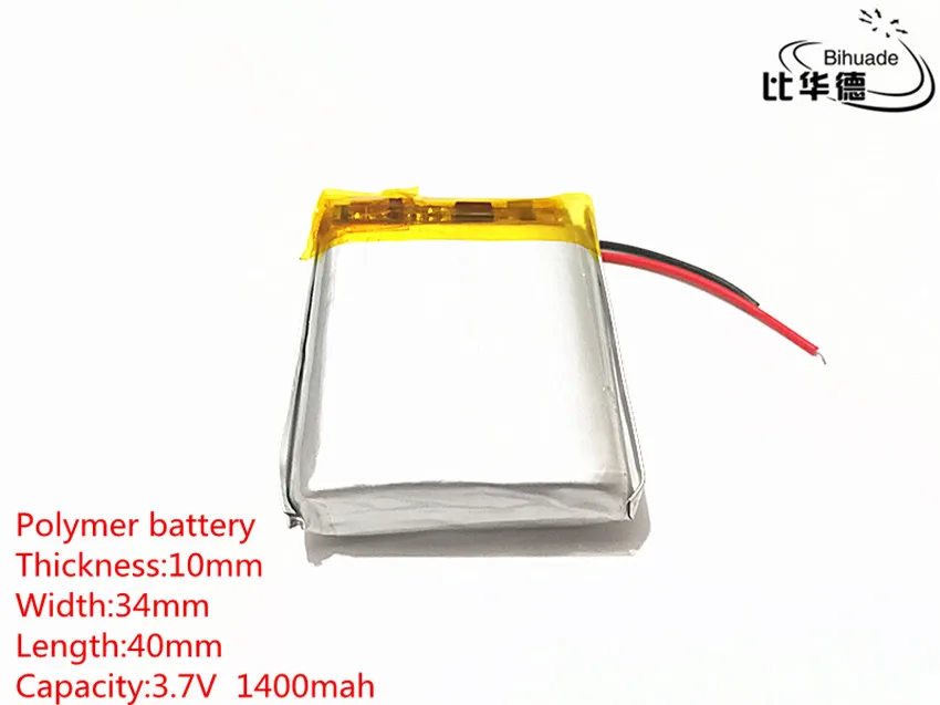 10 قطعة 3.7V 1400mAh 103440 ليثيوم بوليمر لى ايون بطارية قابلة للشحن خلايا ل Mp3 MP4 MP5 GPS PSP المحمول بلوتوث