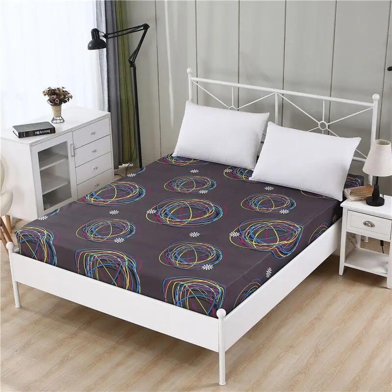 1pc 100%Polyester Fitted Sheet Mattress Cover Four Corners With Elastic Band Bed Sheets 90cm*200cm 160cm*200cm