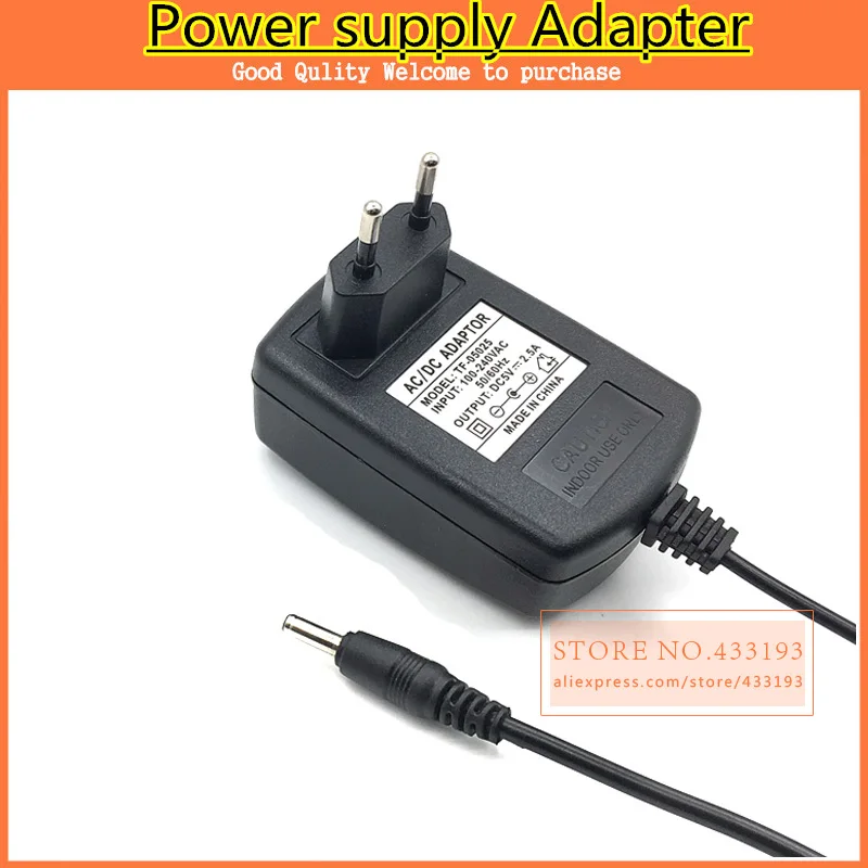 High quality  AC 100V-240V Converter IC power Adapter DC 5V 2.5A 2500mA 12.5W Power Supply EU Plug DC 3.5mm x 1.35mm