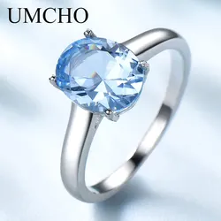 925 Sterling Silver Rings Nano Sky Blue Topaz Ring 8x10mm Oval Rings Elegant Woman Jewelry