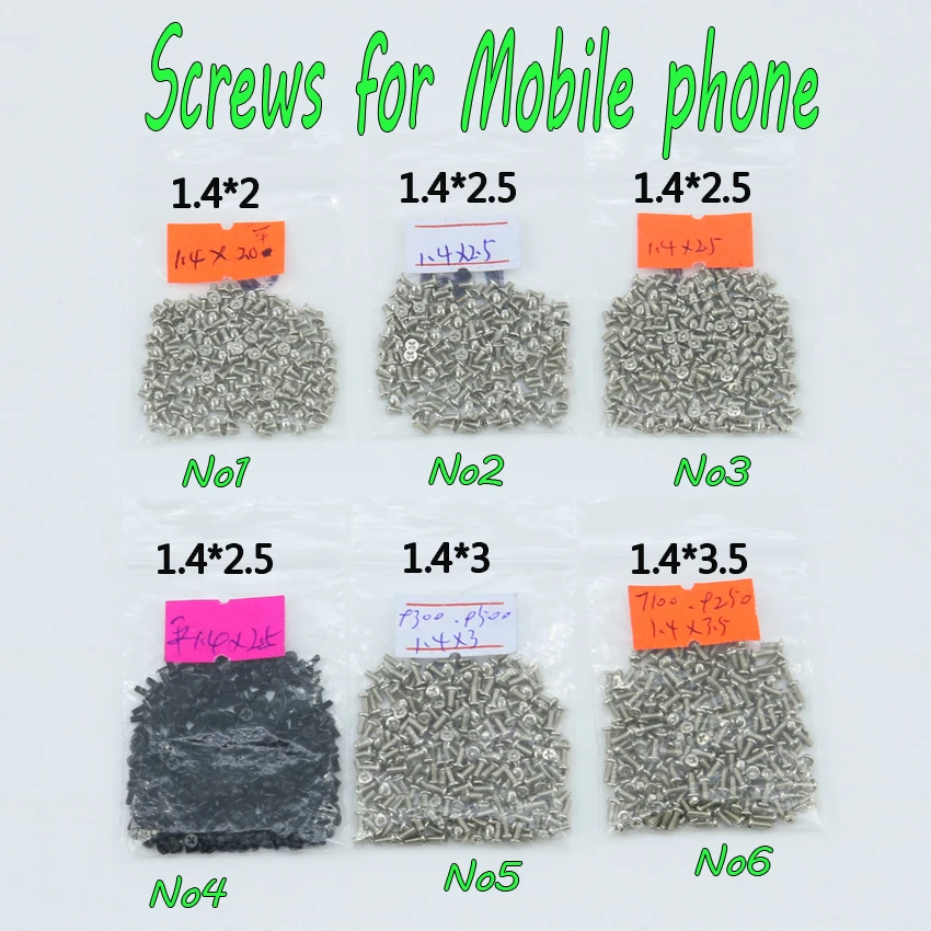 JCD 1.4 series Full Set Screws for  Android  phone Smart phone chinese phone 1.4X2.0 2.5 3.0 3.5