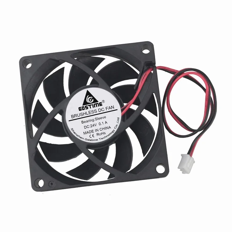 

Gdstime 200 Pcs 2Pin 7cm 70mm x 15mm 7015 DC Brushless Cooling Fan 24V Black Computer Case PC CPU Cooler 70x70x15mm