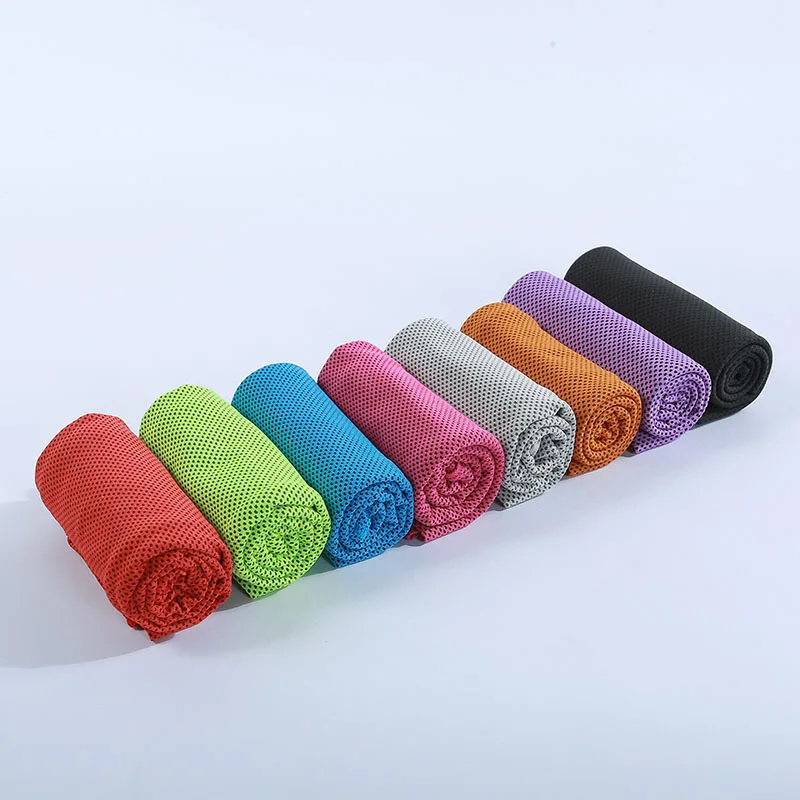 6PCS/LOT Hot 9 Colors New Double layers Ice Towel Utility Enduring Instant Cooling Towel Heat Relief Reusable Chill Cool Towel