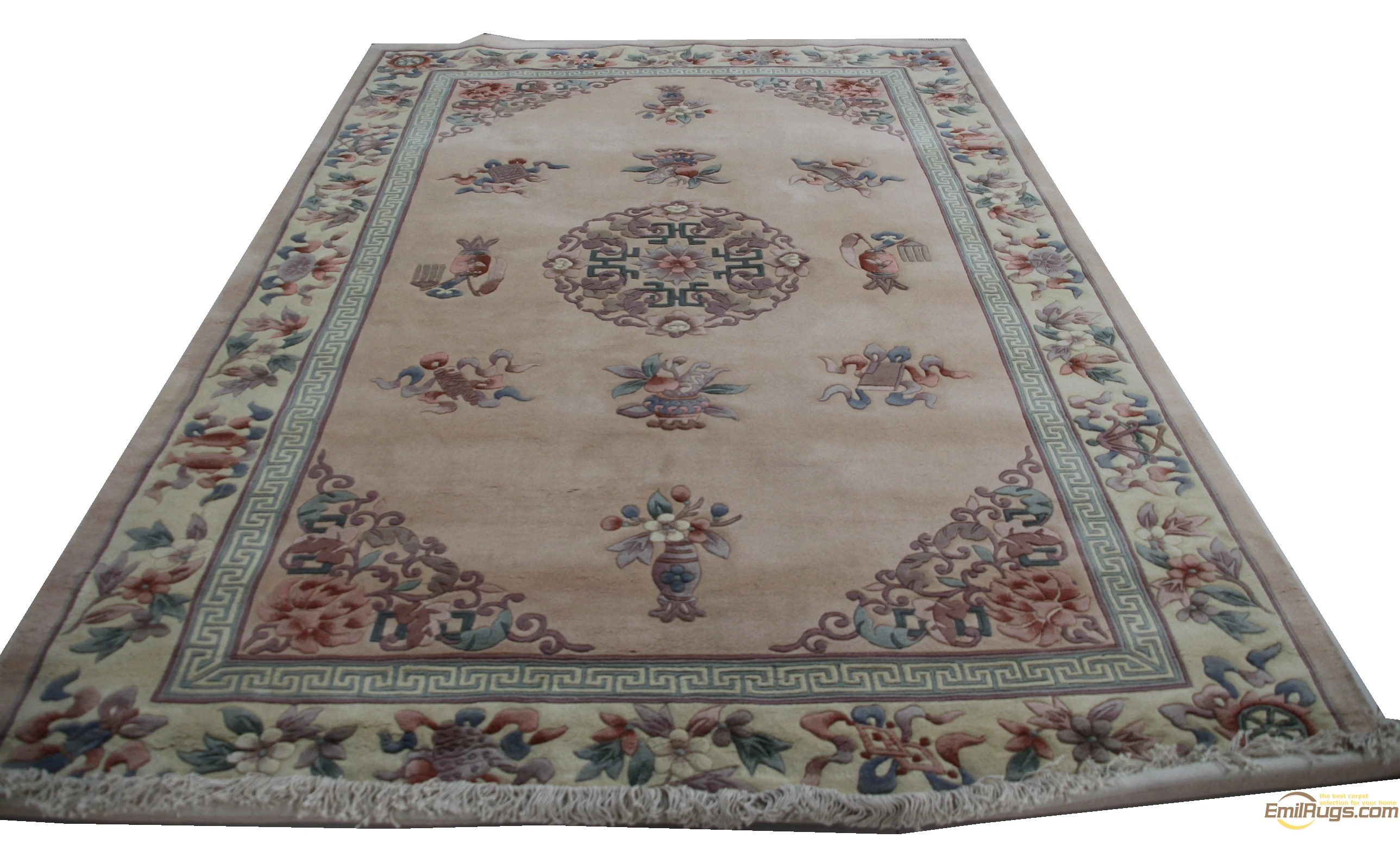 Magnificent Hand Made Savonnerie Wool Silk Rug Decorative Handwoven Wool Rug Carpet Antique Vintage Mandala Area Runner