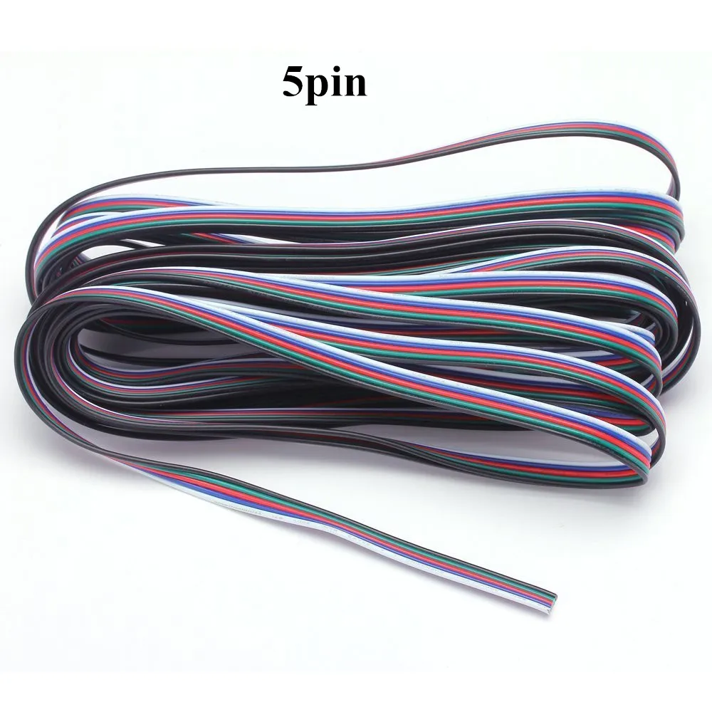 Imagem -03 - Fio da Extensão do Fio 4pin 5pin de Osiden 200m 2pin Fio 22 Awg Rgb Mais Cabo Branco do Conector do Fio para 3528 5050 Rgb Rgbw Tira Conduzida