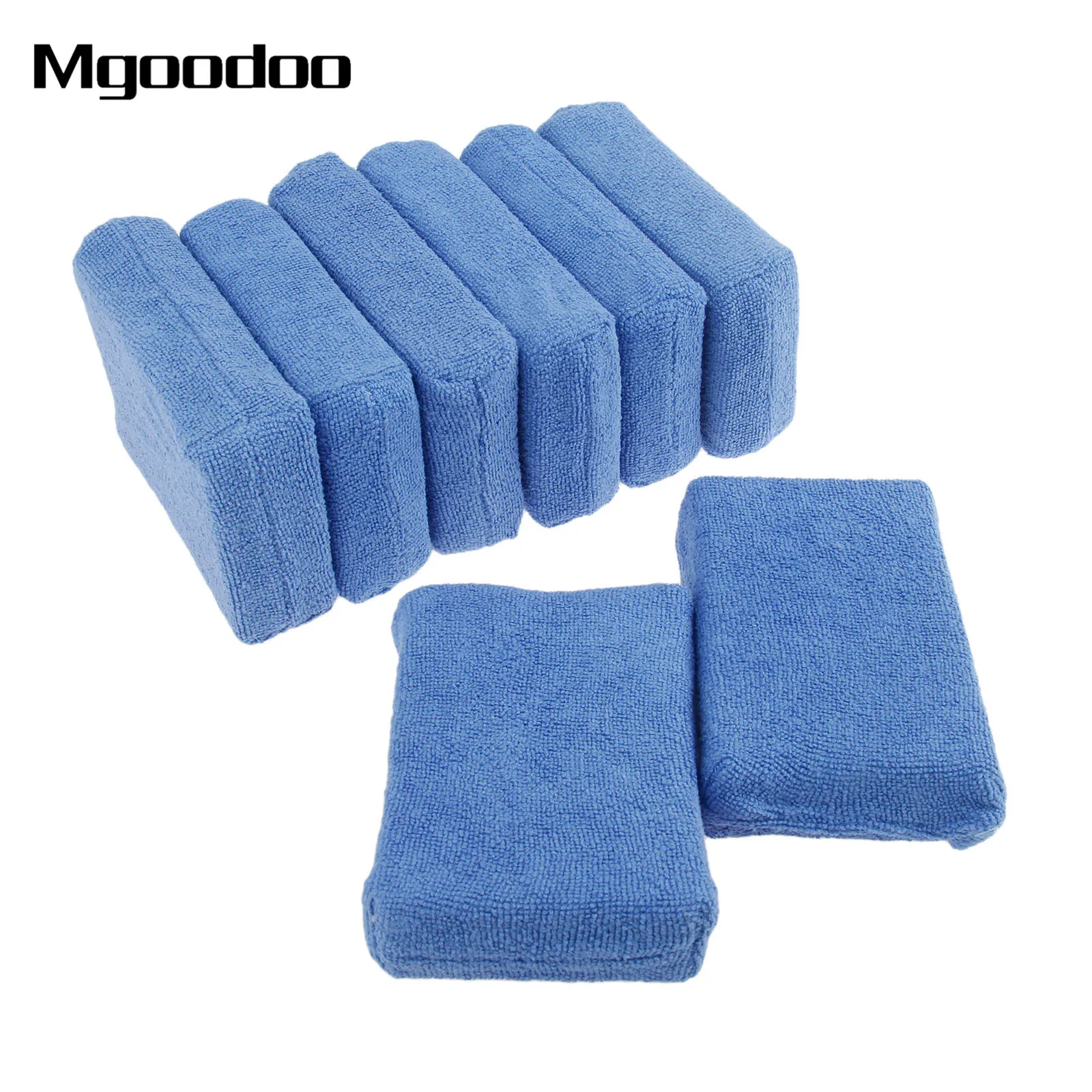 

8Pcs Microfiber Car Cleaning Sponge Cloths Hand Wax Polishing Buffing Pads For Car Wash Detailing Microfiber Applicators Blue