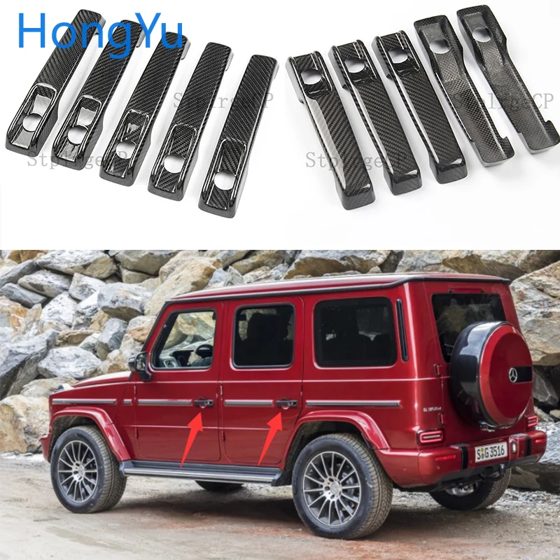 100% real carbon fiber Auto outer door handle cover for Mercedes Benz G Class W463 W464 G65 G55 G63 G500 G550 G350 2009-2019