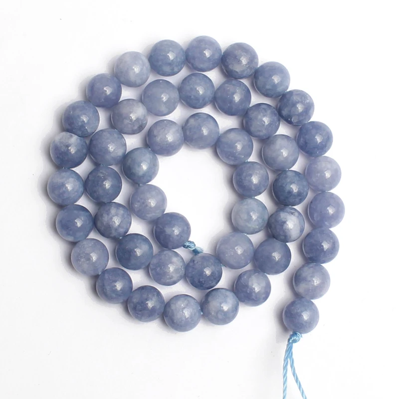 Natural Stone Beads Blue Angelite Round Loose Spacer  Beads for Jewelry Making 6/8/10/12mm Strand 15\