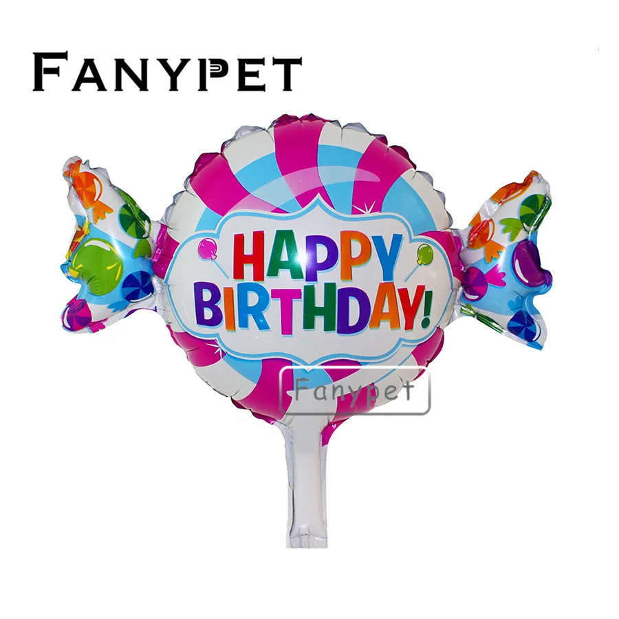 50pcs/lot Mini Happy Birthday Sweet Shop Foil Balloons Cartoon Design Candy Balloon Kid's Baby Shower Birthday Party Supplies